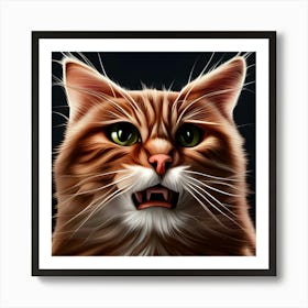 Cat With Green Eyes 1 Art Print