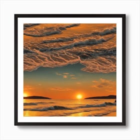 Sunset At The Beach Art Print