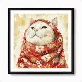 Christmas Cat Art Print