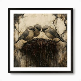 Birds In The Nest Art Print