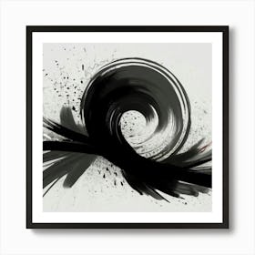 Black And White Abstract Painting Art Print