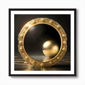 Golden Glass Lens With Gold Ball Art Print