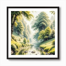 River In The Forest 64 Art Print