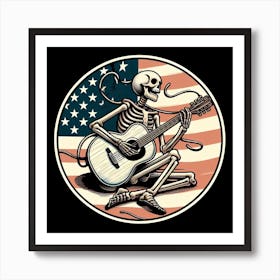 Skeleton Playing Guitar 1 Art Print