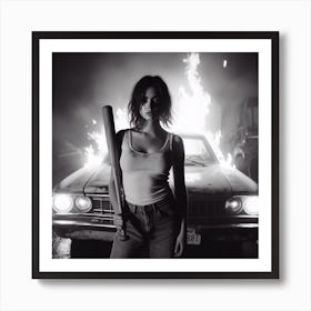 Girl With A Baseball Bat 1 Art Print