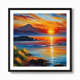 Sunset Over The Sea 1 Art Print