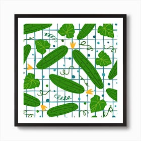 Seamless Pattern With Cucumber Art Print