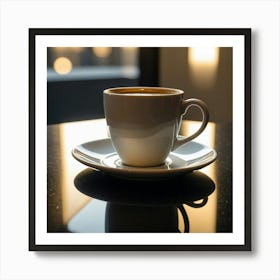 Coffee Cup On Table Art Print