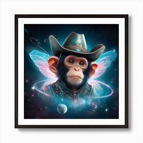 Chimpanzee In Space Art Print
