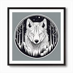 Wolf In The Woods 62 Art Print