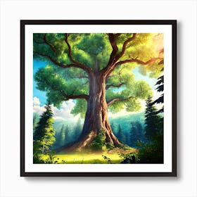 Large Tree In The Forest Affiche