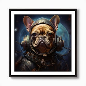 Frenchie In Space Art By Csaba Fikker 005 Art Print