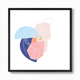 In Thought Square Art Print