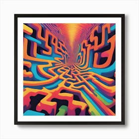 Psychedelic Maze 2 Art Print