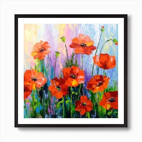 Poppies in the field Art Print