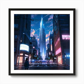 City At Night 1 Art Print