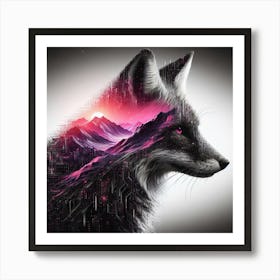 Fox silhouette Art Print