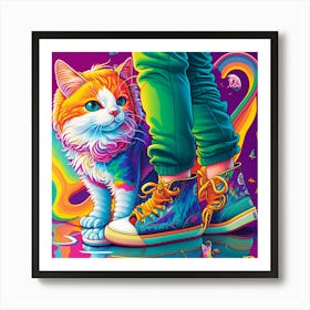 Rainbow Cat 1 Art Print