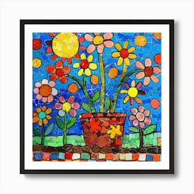 Mosaic Flower Garden Art Print