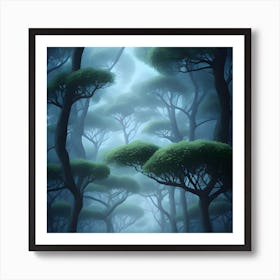 Foggy Forest Art Print