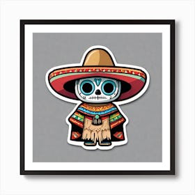 Mexican Pancho Sticker 2d Cute Fantasy Dreamy Vector Illustration 2d Flat Centered By Tim Bu (41) Art Print