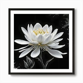 White Lotus Flower Art Print