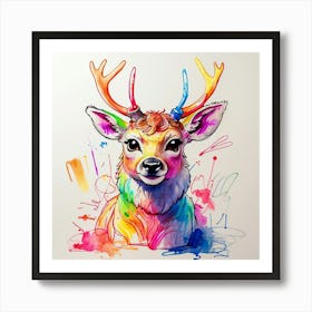 Colorful Deer 9 Art Print