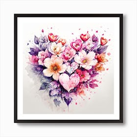 Heart Of Flowers Art Print