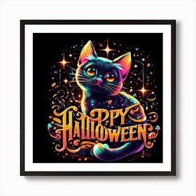 Happy Halloween Cat 3 Art Print