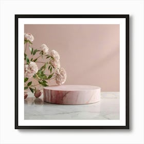 Pink Marble Cake Stand 5 Art Print