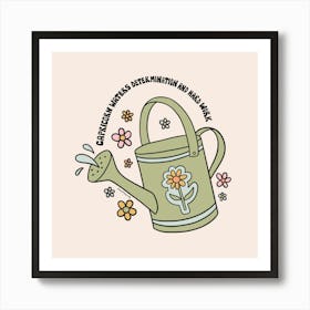 Capricorn Watering Can Art Print