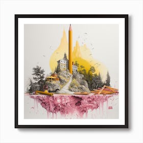 Pencil On A Hill Art Print
