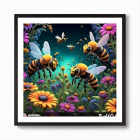 Gothic Bees Art Print