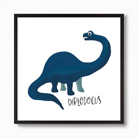 Diplodocus Square Art Print