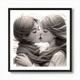 Kissing Art Print