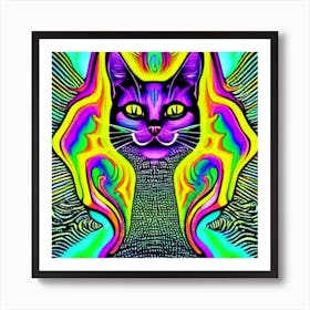 Psychedelic Cat 7 Art Print