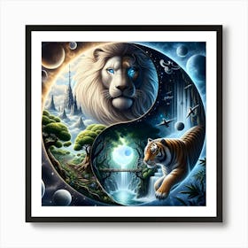 Tiger Yin Yang Art Print