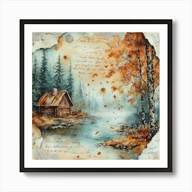 Torn Autumn Teal10 Art Print