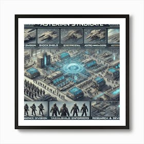 A Detailed Futuristic Scene Depicting The Asterian 3 Art Print