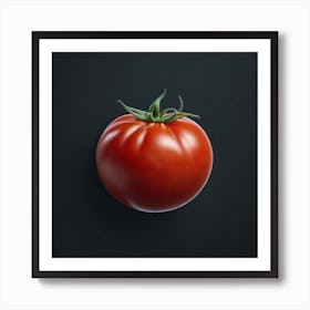 Red Tomato On Black Background Art Print