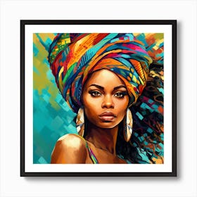 African Woman With Turban 7 Art Print