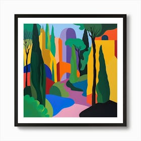 Abstract Park Collection Villa Borghese Gardens Rome 3 Art Print