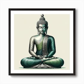 "Zen Harmony" is a striking depiction of the Buddha in a state of deep meditation, rendered with a serene palette of greens and detailed linework that emphasizes the contours of his peaceful form. The artwork conveys a sense of tranquility and spiritual depth, with the Buddha's poised posture and enlightened expression serving as a beacon of calm and introspection. This piece is perfect for those seeking to create a space of reflection and peace, making it an excellent choice for meditation rooms, yoga studios, or any area where serenity is desired. "Zen Harmony" is not just art; it is a visual manifestation of mindfulness and inner peace. Art Print