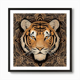 Mandala Tiger Art Print Art Print