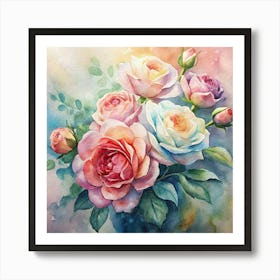 Watercolor Roses 13 Art Print