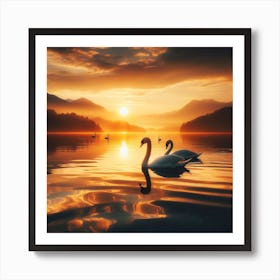 Swans Art Print