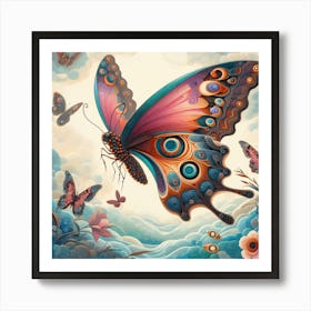 Surreal Butterfly Fantasy Painting Art Print