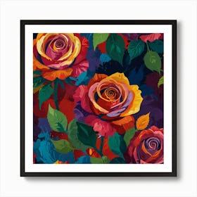 Colorful Roses 3 Art Print