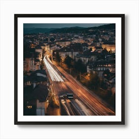 Cityscape At Night Art Print