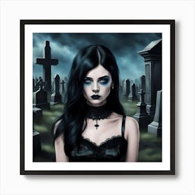 Gothic temptress of the night  Art Print